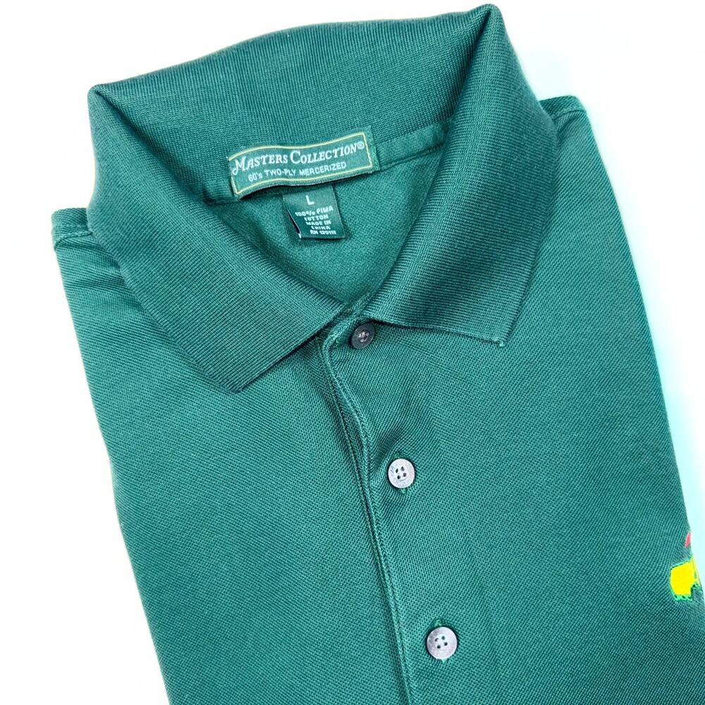 Masters Collection Polo Shirt Mens L Green 60s Two-Ply Mercerized Short Sleeve